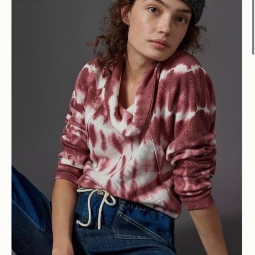 Pilcro Waffle Thermal Tie Dye Top